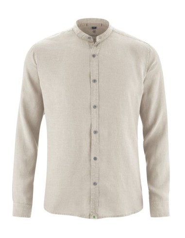 CAMICIA 100% CANAPA CON COLLO COREANA
