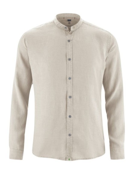 CAMICIA 100% CANAPA CON COLLO COREANA
