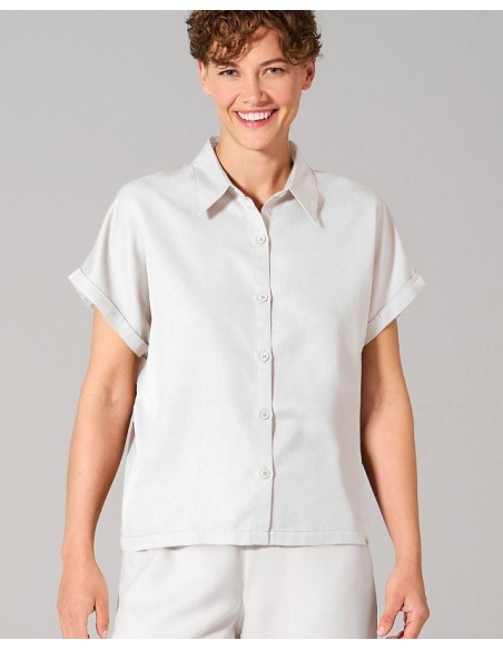 CAMICIA DONNA MANICA CORTA IN CANAPA E LYOCELL