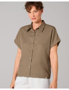 CAMICIA DONNA MANICA CORTA IN CANAPA E LYOCELL