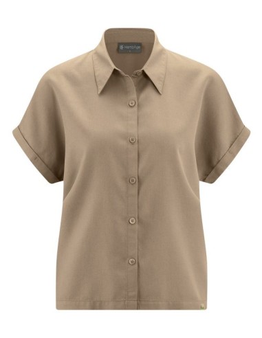 CAMICIA DONNA MANICA CORTA IN CANAPA E LYOCELL