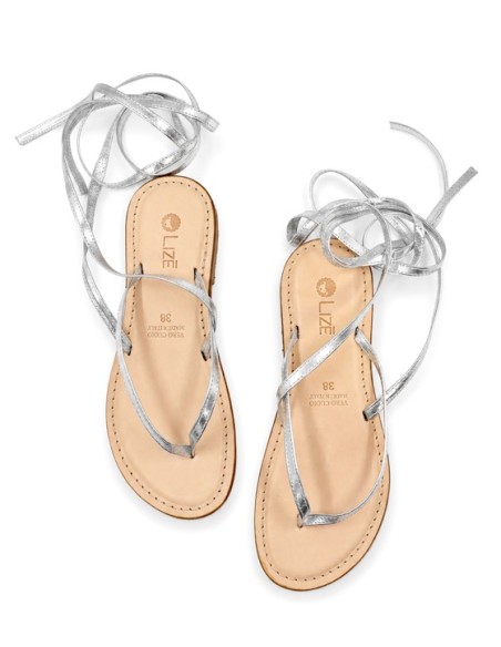 SANDALO CAPRESE INFRADITO DONNA IN PELLE E CUOIO "AFRODITE"