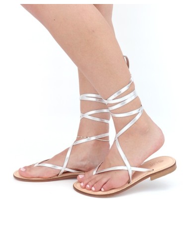 SANDALO CAPRESE INFRADITO DONNA IN PELLE E CUOIO "AFRODITE"