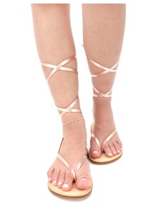 SANDALO CAPRESE INFRADITO DONNA IN PELLE E CUOIO "AFRODITE" 2