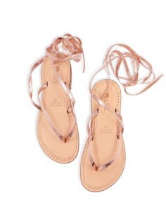 SANDALO CAPRESE INFRADITO DONNA IN PELLE E CUOIO "AFRODITE" 2