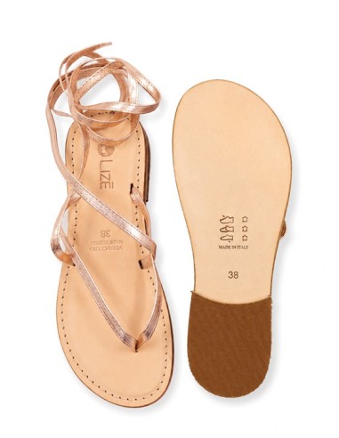 SANDALO CAPRESE INFRADITO DONNA IN PELLE E CUOIO "AFRODITE"