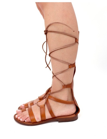 SANDALO CAPRESE DONNA IN PELLE E CUOIO "ARES"