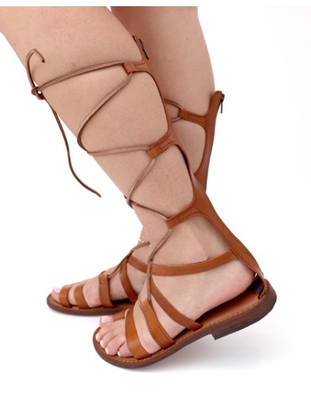 SANDALO CAPRESE DONNA IN PELLE E CUOIO "ARES"