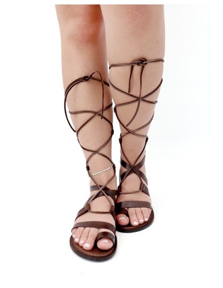 SANDALO CAPRESE DONNA IN PELLE E CUOIO "ARES"