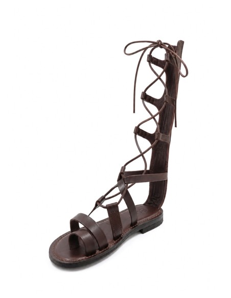 SANDALO CAPRESE DONNA IN PELLE E CUOIO "ARES"