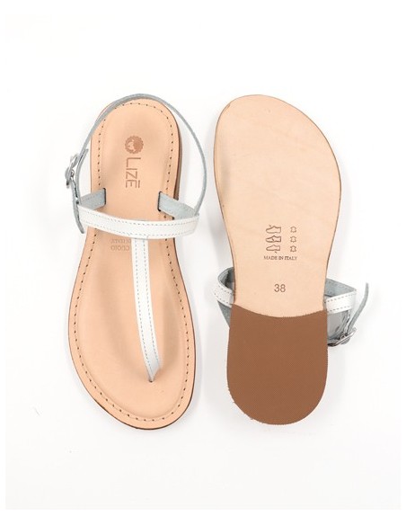 SANDALO CAPRESE INFRADITO DONNA IN PELLE E CUOIO "ERA"
