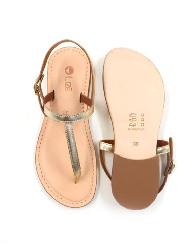 SANDALO CAPRESE INFRADITO DONNA IN PELLE E CUOIO "ERA"