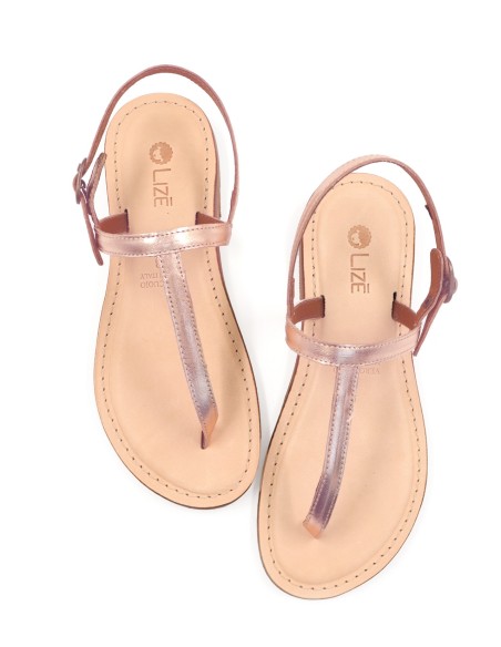 SANDALO CAPRESE INFRADITO DONNA IN PELLE E CUOIO "ERA"