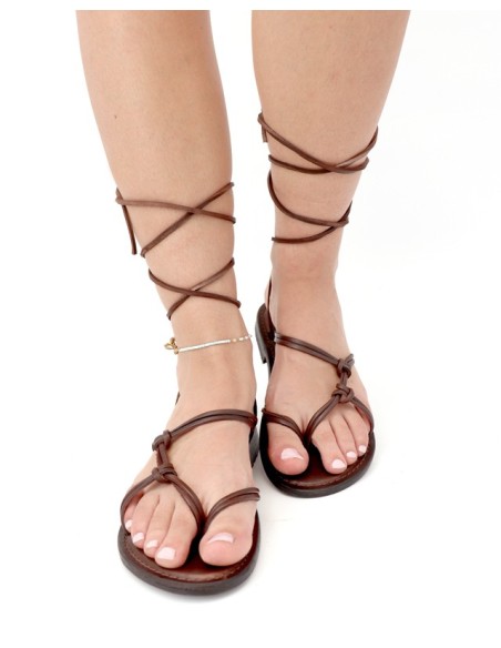 SANDALO CAPRESE DONNA IN PELLE E CUOIO "DEMETRA"
