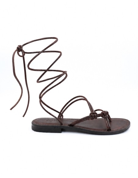 SANDALO CAPRESE DONNA IN PELLE E CUOIO "DEMETRA"