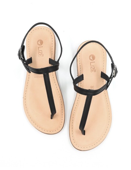 SANDALO CAPRESE INFRADITO DONNA IN PELLE E CUOIO "ERA"