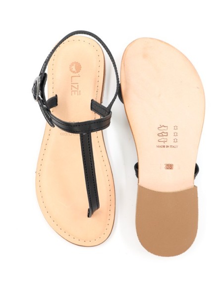 SANDALO CAPRESE INFRADITO DONNA IN PELLE E CUOIO "ERA"