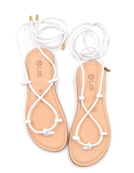 SANDALO CAPRESE INFRADITO DONNA IN PELLE E CUOIO "CALIPSO"