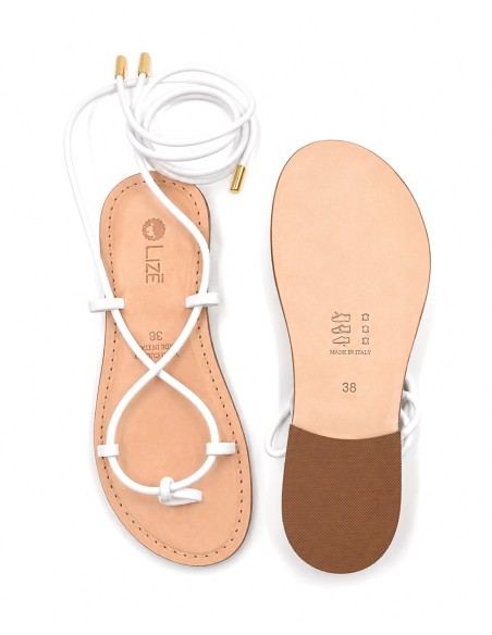 SANDALO CAPRESE INFRADITO DONNA IN PELLE E CUOIO "CALIPSO"