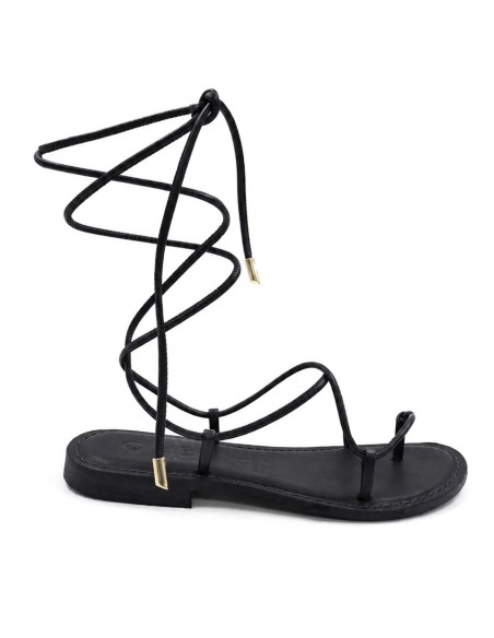 SANDALO CAPRESE INFRADITO DONNA IN PELLE E CUOIO "CALIPSO"