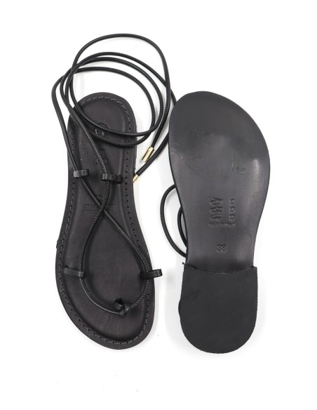 SANDALO CAPRESE INFRADITO DONNA IN PELLE E CUOIO "CALIPSO"