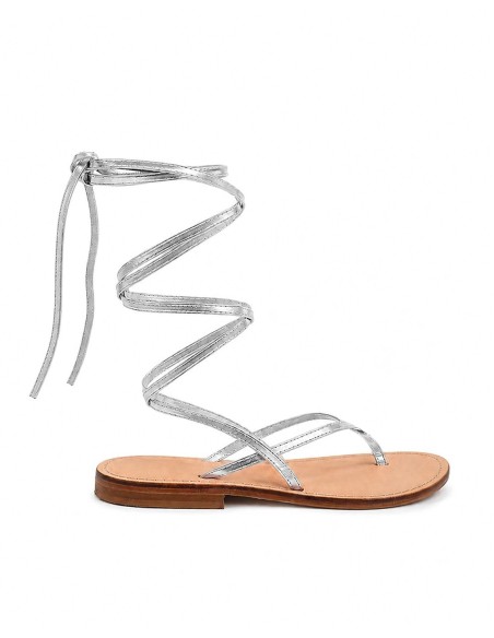 SANDALO CAPRESE INFRADITO DONNA IN PELLE E CUOIO "AFRODITE"
