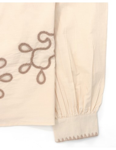 BLUSA RICAMATA A MANICHE LUNGHE IN 100% COTONE BIOLOGICO  "ANANDA"