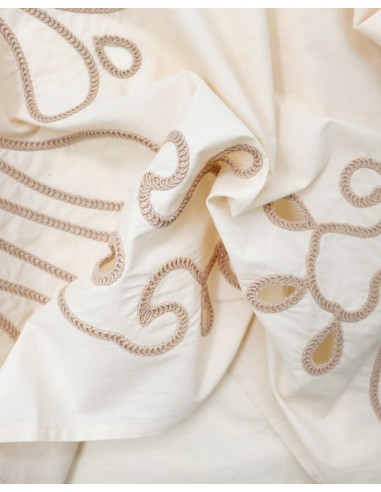 BLUSA RICAMATA A MANICHE LUNGHE IN 100% COTONE BIOLOGICO  "ANANDA"