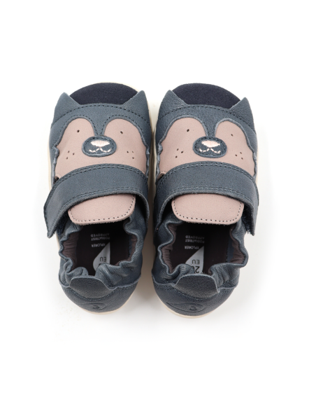 SCARPINE PRIMI PASSI BOBUX XPLORER CRITTERS IN PELLE - LUPETTO