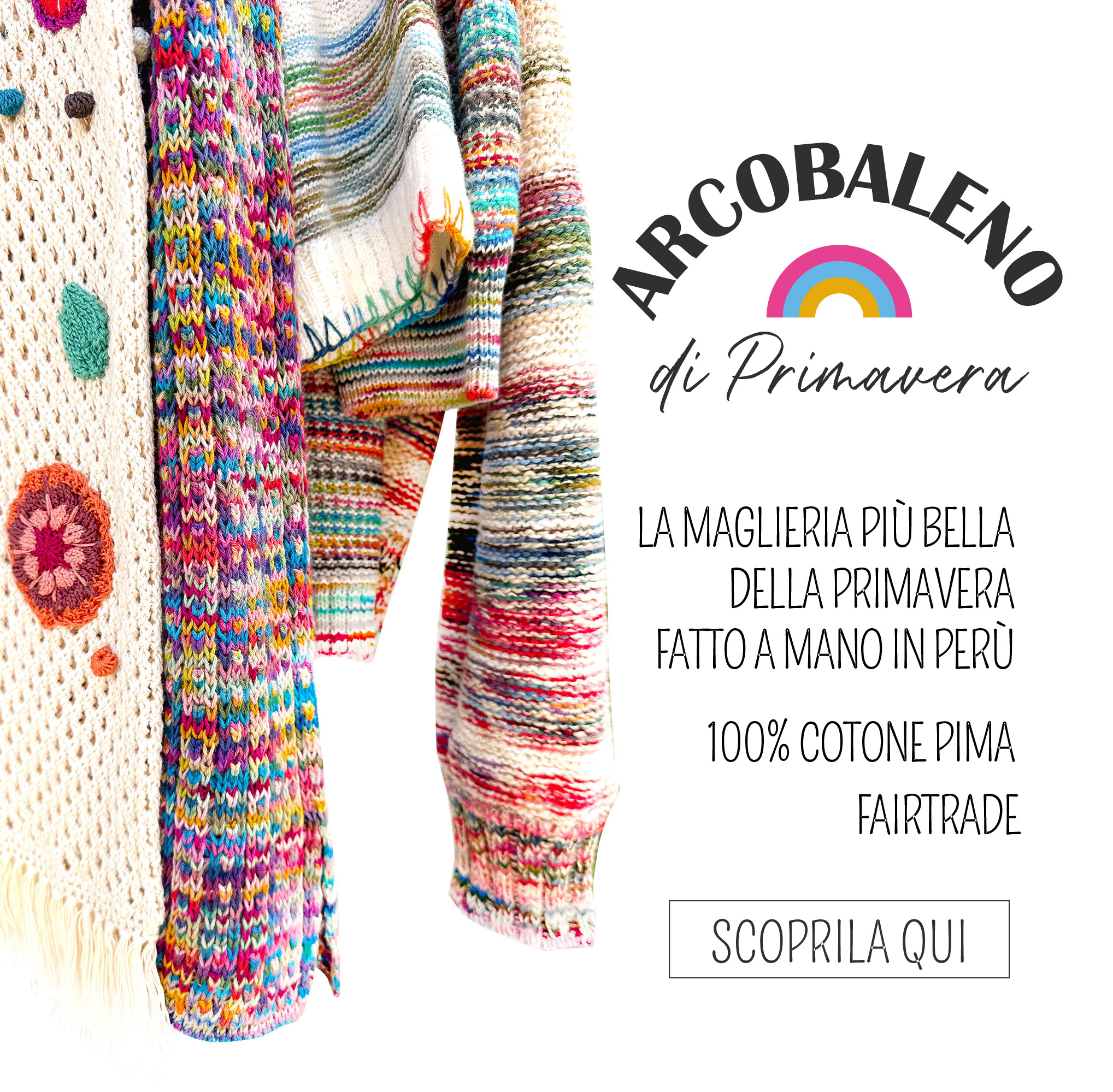 MAGLIE ARCOBALENO FATTE A MANO